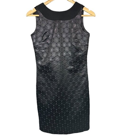 Tory Burch‎ Brylyn Dress Black Metallic Textured Circle Print Cocktail A-Line 0 - Picture 4 of 11